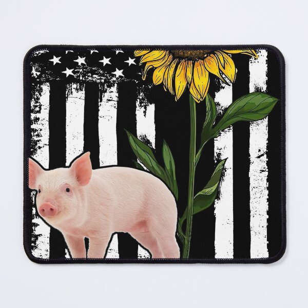 Item preview, Pig Sunflower Black White American Flag designed and sold by WillaldShop.