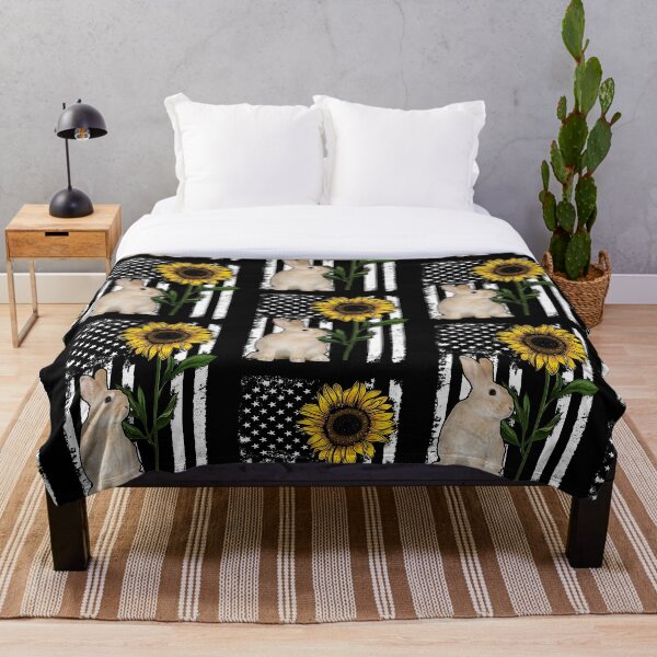 Item preview, Conejo Girasol Negro Blanco Bandera Americana designed and sold by WillaldShop.