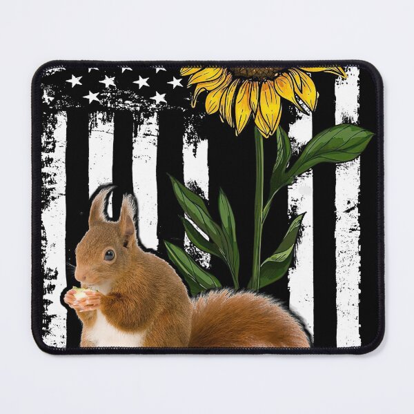 Item preview, Squirrel Sunflower Black White American Flag  designed and sold by WillaldShop.