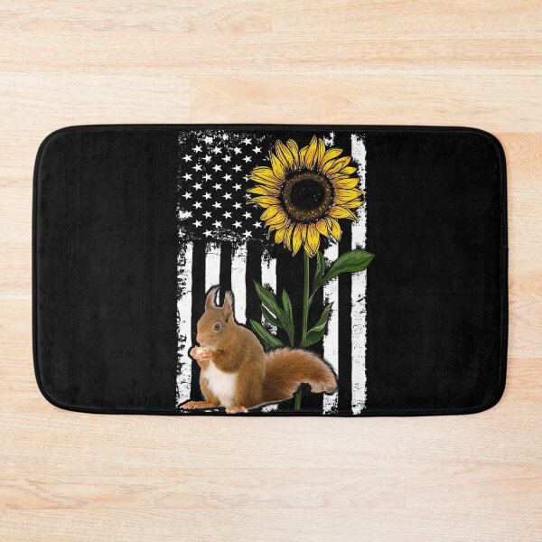 Item preview, Squirrel Sunflower Black White American Flag  designed and sold by WillaldShop.