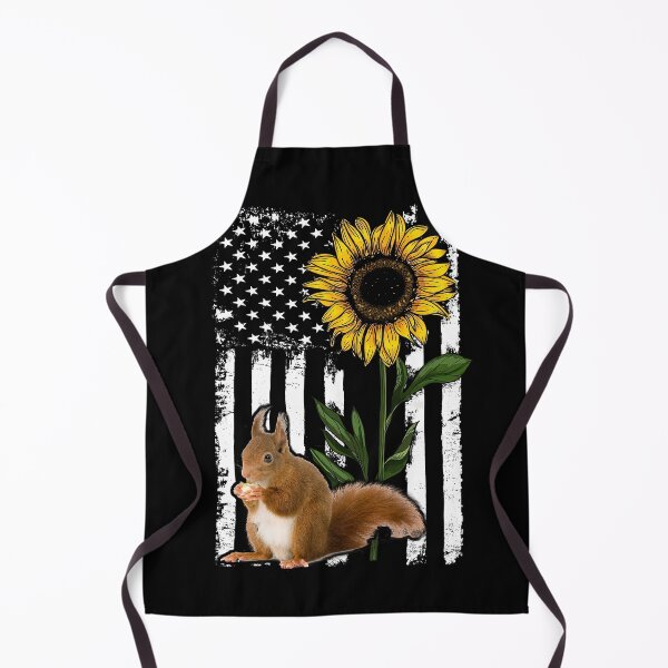 Item preview, Squirrel Sunflower Black White American Flag  designed and sold by WillaldShop.