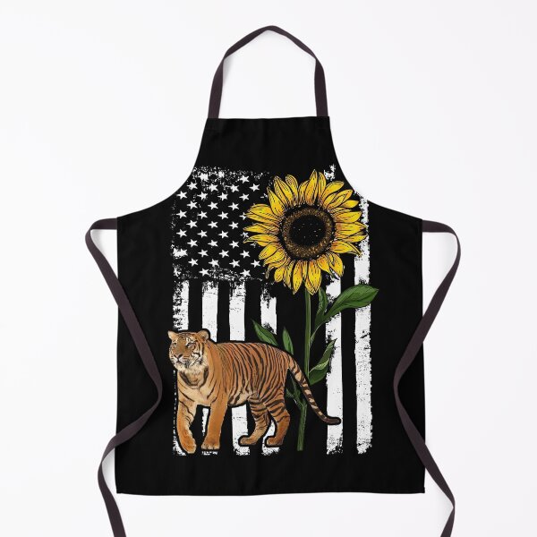 Item preview, Tiger Sunflower Black White American Flag designed and sold by WillaldShop.
