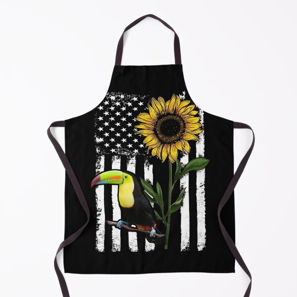 Item preview, Toucan Sunflower Black White American Flag designed and sold by WillaldShop.