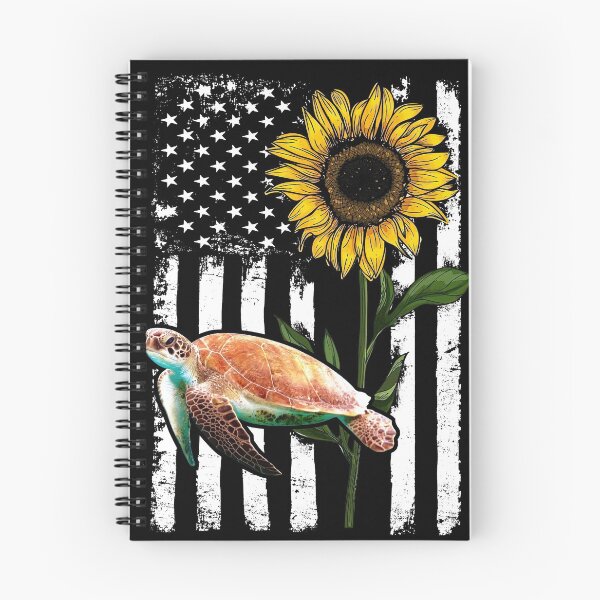Item preview, Turtle Sunflower Black White American Flag  designed and sold by WillaldShop.