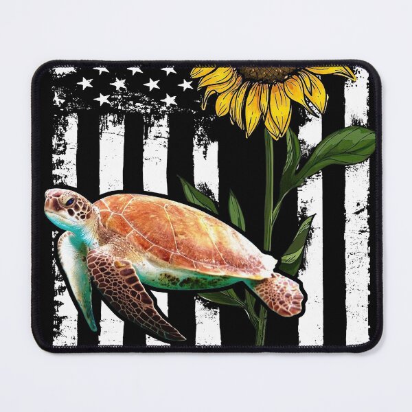 Item preview, Turtle Sunflower Black White American Flag  designed and sold by WillaldShop.