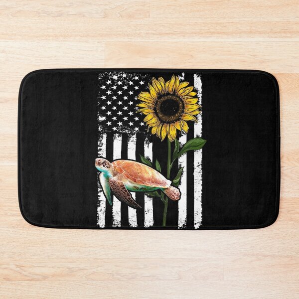 Item preview, Turtle Sunflower Black White American Flag  designed and sold by WillaldShop.