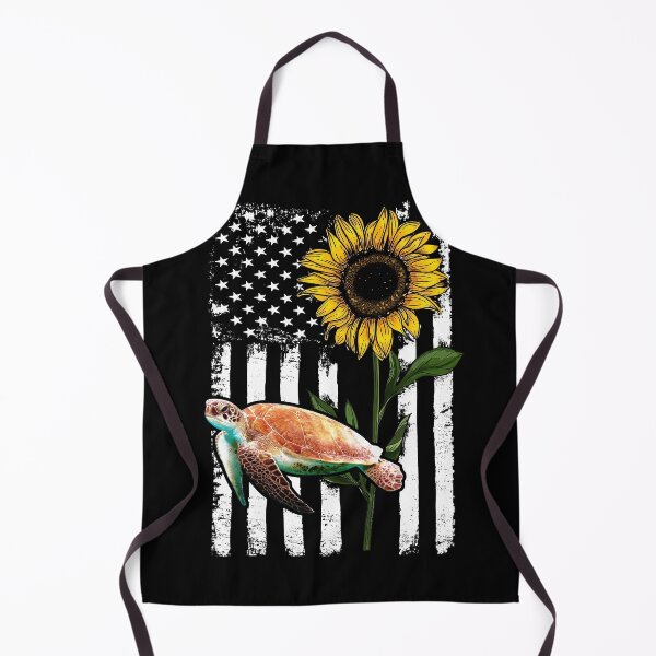 Item preview, Turtle Sunflower Black White American Flag  designed and sold by WillaldShop.