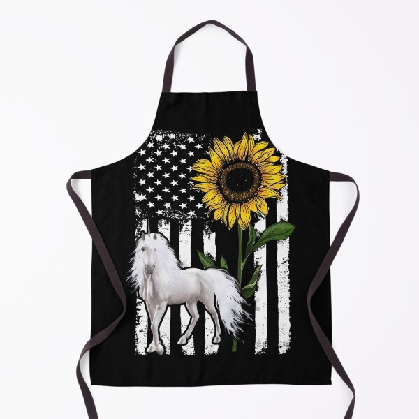 Item preview, Unicorn Sunflower Black White American Flag designed and sold by WillaldShop.