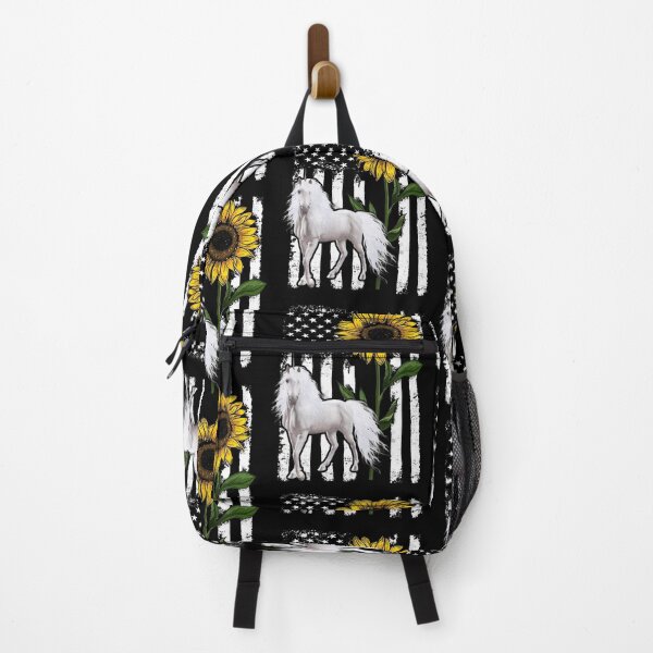 Item preview, Unicorn Sunflower Black White American Flag designed and sold by WillaldShop.