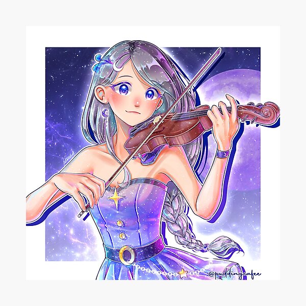 anime girl playing the violin 4K by Subarusama