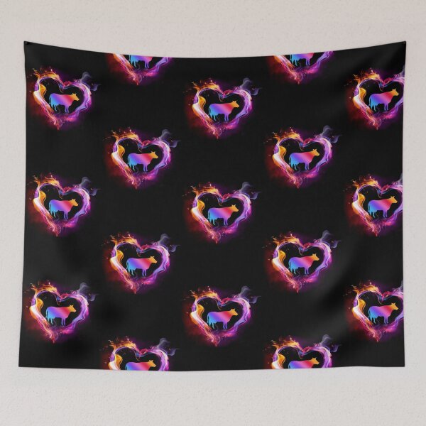 Item preview, Cow Watercolor Heart Art designed and sold by WillaldShop.