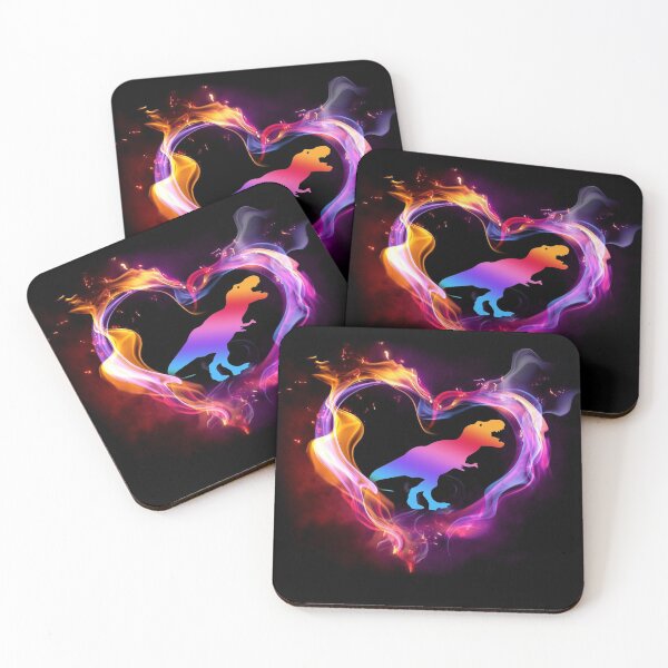 Item preview, DINOSAUR Watercolor Heart Art designed and sold by WillaldShop.