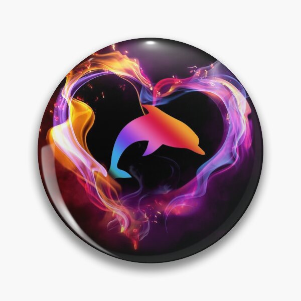 Item preview, Dolphin Watercolor Heart Art designed and sold by WillaldShop.