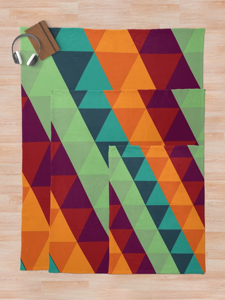 Thumbnail 5 of 6, Throw Blanket, Colorful Triangle Pattern designed and sold by FridPix.