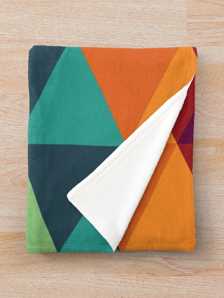 Thumbnail 3 of 6, Throw Blanket, Colorful Triangle Pattern designed and sold by FridPix.