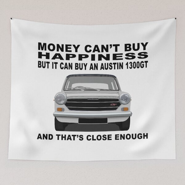 Item preview, Austin 1300GT ADO16 Glacier White Art Illustration designed and sold by Hamilton illustrations.