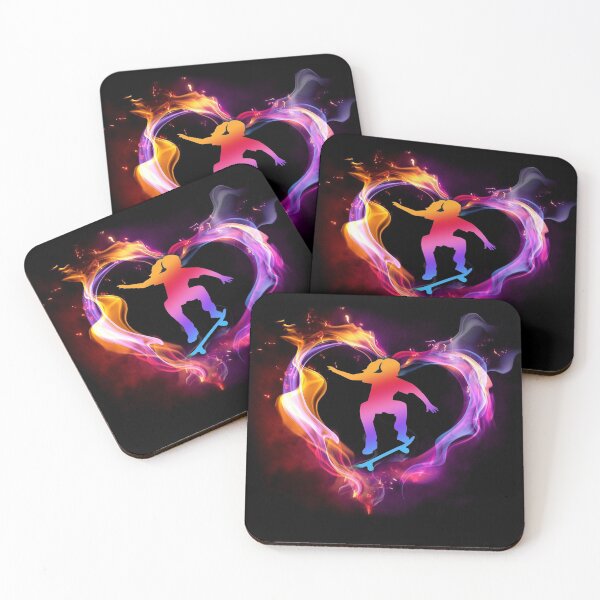 Item preview, Skateboarding Watercolor Heart Art designed and sold by WillaldShop.