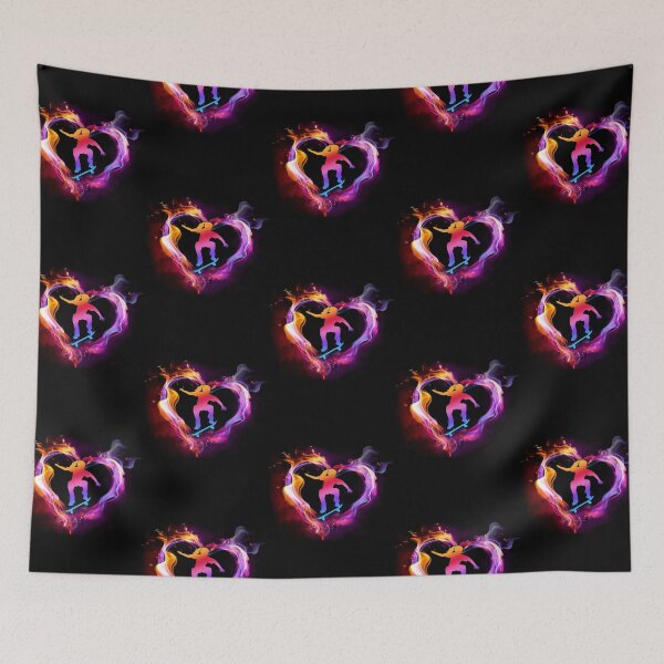 Item preview, Skateboarding Watercolor Heart Art designed and sold by WillaldShop.