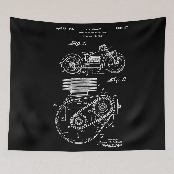 Item preview, Motorcycle Shaft Drive Patent 1941 designed and sold by LadyMay Vintage.