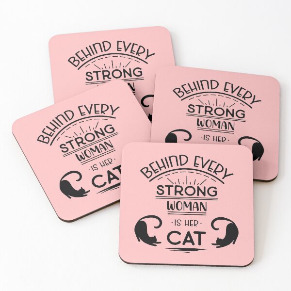 Item preview, Behind Every Strong Women Is Her Cat  designed and sold by BhavyaBathla.