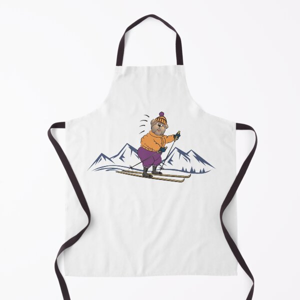 Item preview, Cute Cartoon Dog Skiing in the Winter Mountains designed and sold by pixelspantry.