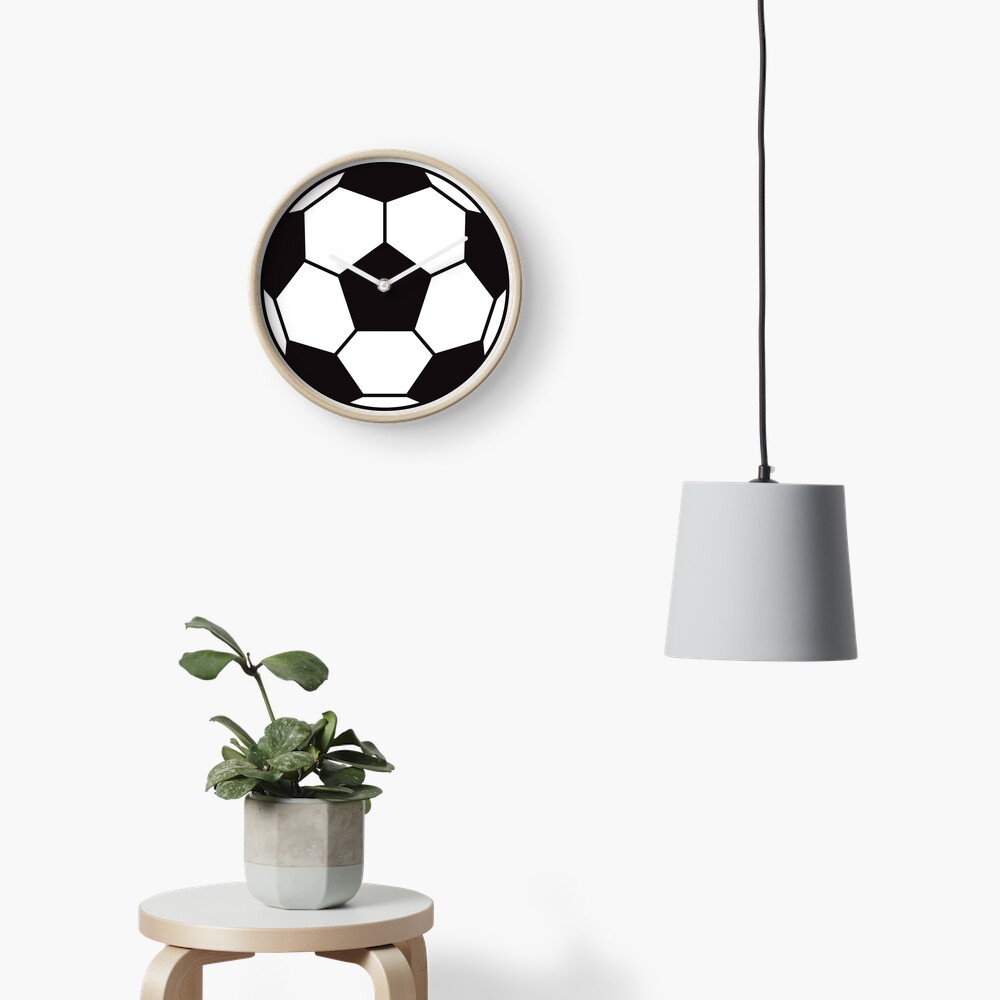Soccer ball sticker and wall clock Clock