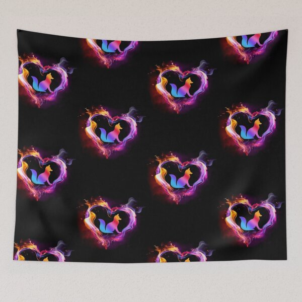 Item preview, Love heart wallpaper fox designed and sold by CatheriLove.