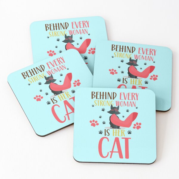 Item preview, Behind Every Strong Women Is Her Cat  designed and sold by BhavyaBathla.