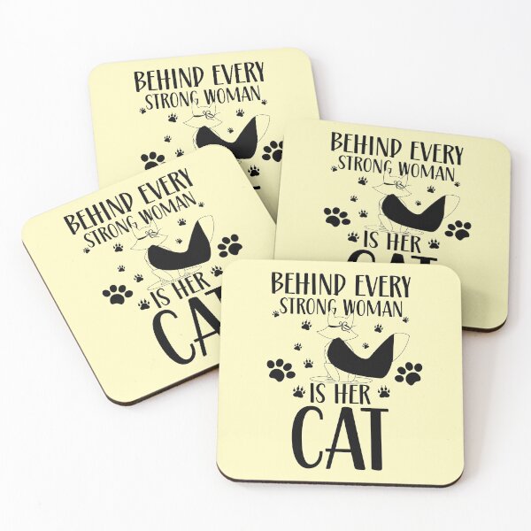 Item preview, Behind Every Strong Women Is Her Cat  designed and sold by BhavyaBathla.