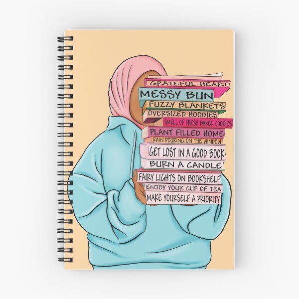 Item preview, hijabi girl holding stack of books designed and sold by sweet dreamer.