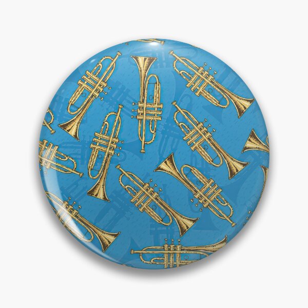 Item preview, Trumpets On Blue Background  designed and sold by CatheriLove.