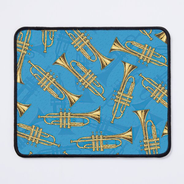 Item preview, Trumpets On Blue Background  designed and sold by CatheriLove.