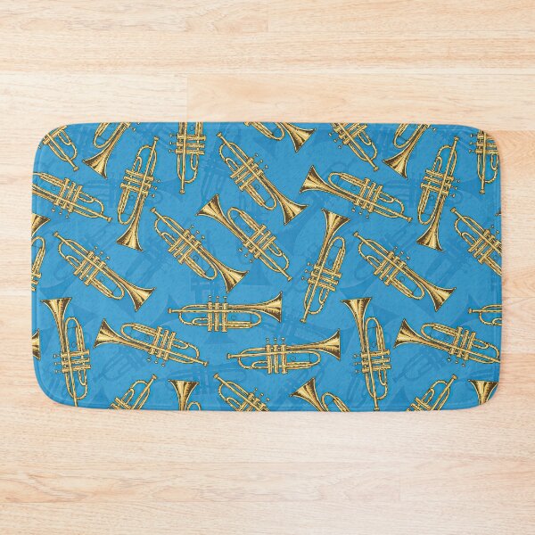 Item preview, Trumpets On Blue Background  designed and sold by CatheriLove.
