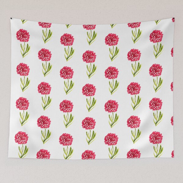 Item preview, Red dahlia flowers watercolor  designed and sold by Monika Howarth.