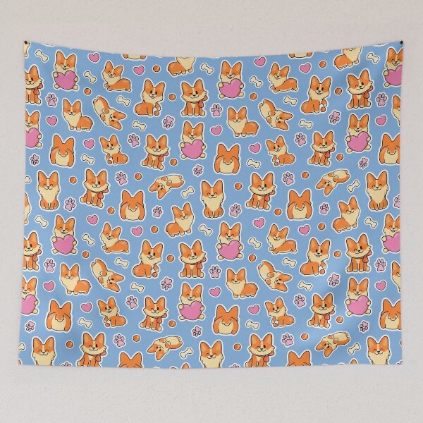 Item preview, Cute Baby Corgi Dog Pattern designed and sold by Happy Puppy Print On Demand.