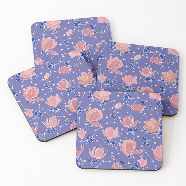 Item preview, Space magnolias on star periwinkle blue designed and sold by Irina Ivanova.