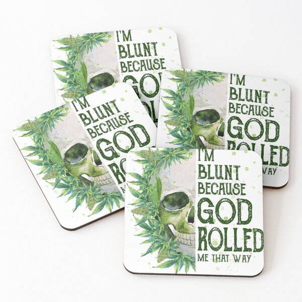 Item preview, I'm Blunt Because God Rolled Me That Way Skull Weed Stoner designed and sold by AaronWeedo.