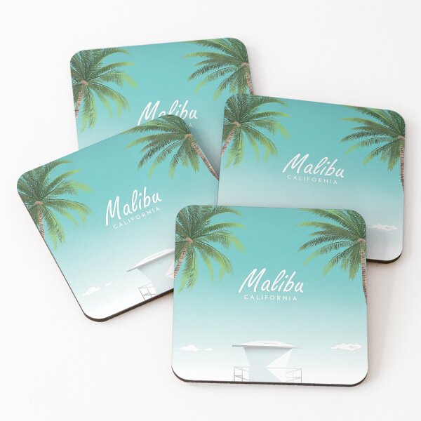 Item preview, Malibu California beach poster designed and sold by Arctic frame studio.