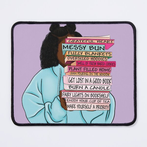 Item preview, black girl holding stack of books designed and sold by sweet dreamer.