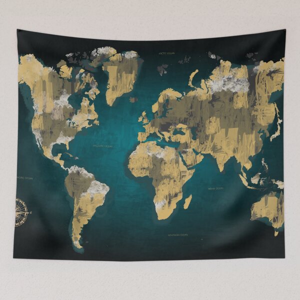 Item preview, World map poster designed and sold by Arctic frame studio.