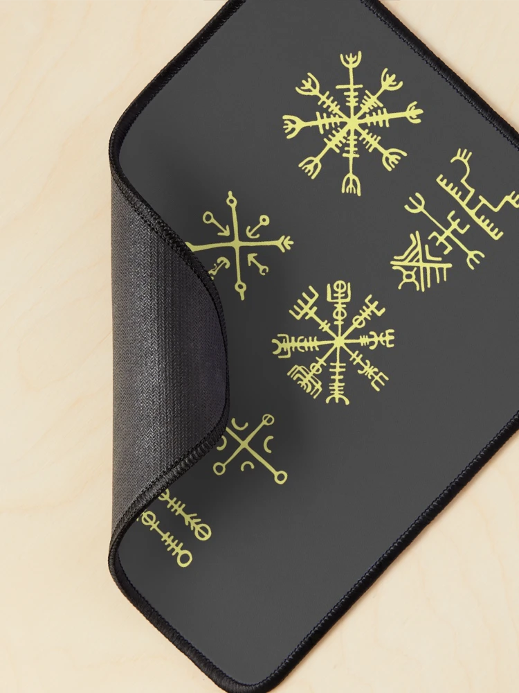 Thumbnail 2 of 5, Mouse Pad, Icelandic Runes Gold designed and sold by Samvice.