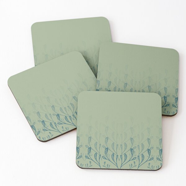 Item preview, Fair Green & Harbor Blue Fading Leaves designed and sold by Kettukas.