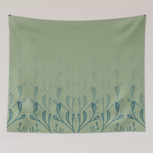 Item preview, Fair Green & Harbor Blue Fading Leaves designed and sold by Kettukas.