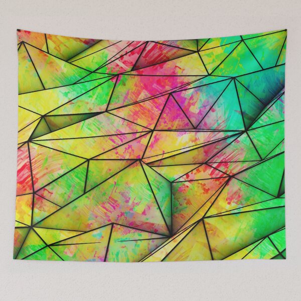 Item preview, Abstract multicolor triangles geometric trendy pattern designed and sold by cutecrazytshirt.