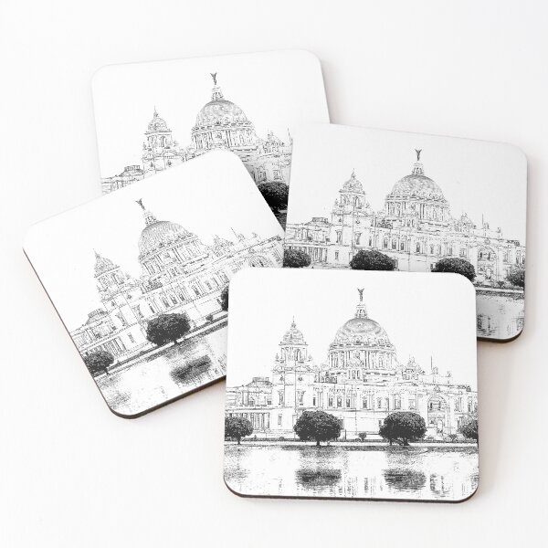 Item preview, Victoria memorial Kolkata image converted to monochrome line drawing, wall art, print, personalised gifts, custom printed gifts,  designed and sold by CameraDesign.