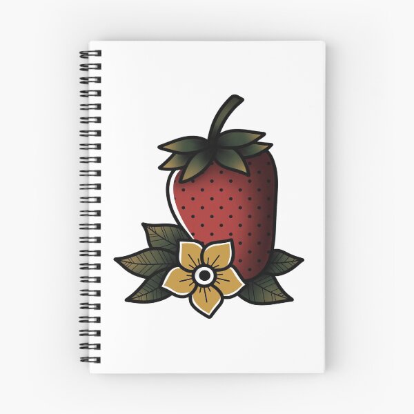 Item preview, strawberry in neotraditional tattoo style  designed and sold by chrystsina.