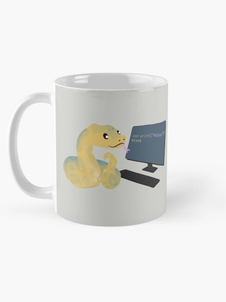 Aperçu 5 sur 6. Mug à café avec l'œuvre Python apprend Python créée et vendue par visualizards.