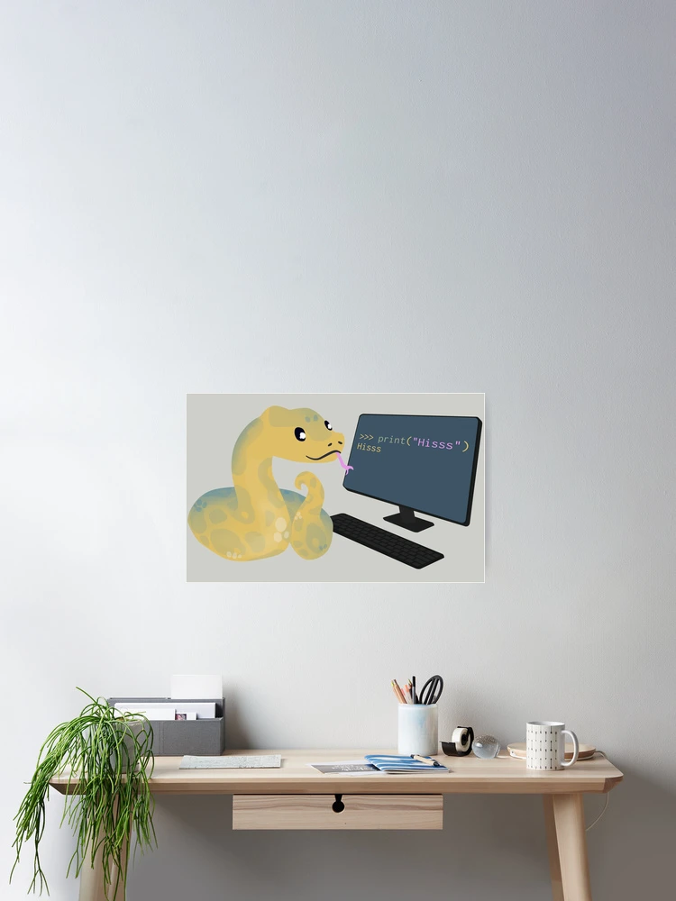 Aperçu 2 sur 3. Poster avec l'œuvre Python apprend Python créée et vendue par visualizards.