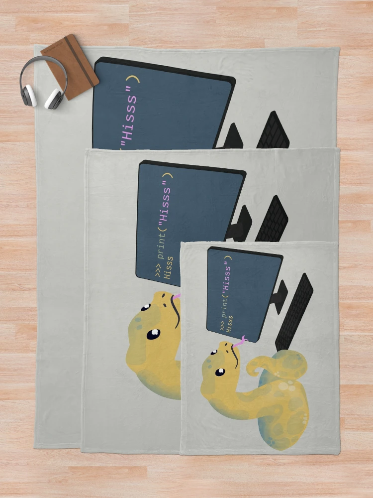 Thumbnail 5 of 6, Throw Blanket, Python learns python designed and sold by visualizards.