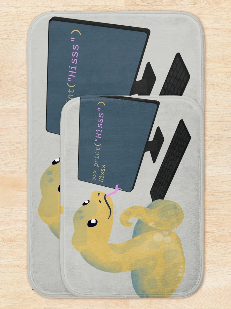 Thumbnail 5 of 6, Bath Mat, Python learns python designed and sold by visualizards.